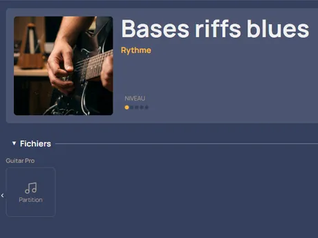 Capture d'écran de la page d'exercices guitare dans IzyRoutine