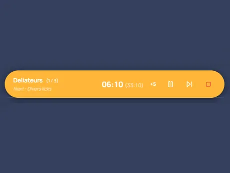 Capture d'écran du timer de session de pratique dans IzyRoutine